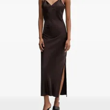 Платье миди на тонких бретелях