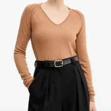 Декорированный свитер с V-образным вырезом Декорированный свитер с V-образным вырезом