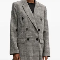 Двубортный блейзер в клетку Двубортный блейзер в клетку