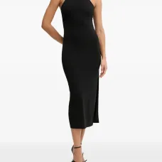 Платье миди с вырезом халтер