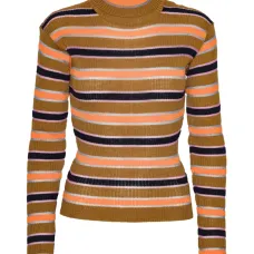 Топ в полоску с воротником-гольф Топ в полоску с воротником-гольф