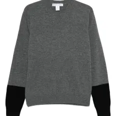 Джемпер с контрастными вставками и круглым вырезом