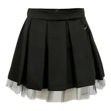 Плиссированная юбка с отделкой из тюля Плиссированная юбка с отделкой из тюля