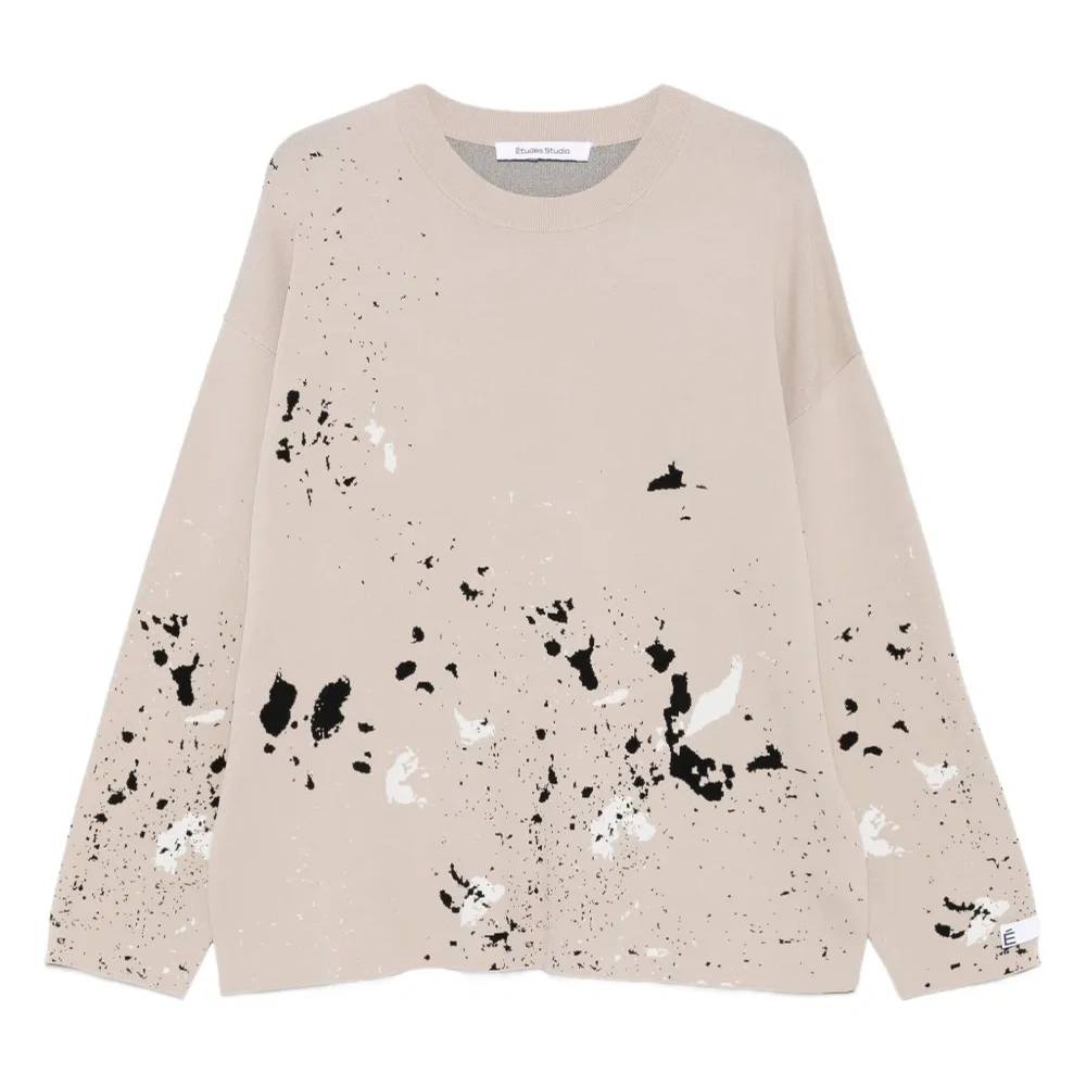 Свитер с круглым вырезом и эффектом разбрызганной краски