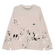 Свитер с круглым вырезом и эффектом разбрызганной краски