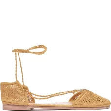 Балетки из рафии на шнуровке Балетки из рафии на шнуровке