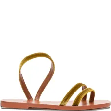 Бархатные сандалии с ремешками