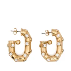 Массивные серьги-кольца с кристаллами