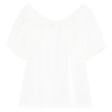 Блузка с круглым вырезом и кружевной отделкой Блузка с круглым вырезом и кружевной отделкой