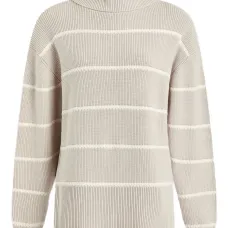 Вязаный свитер с воротником-стойкой в рубчик Вязаный свитер с воротником-стойкой в рубчик