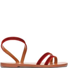 Бархатные сандалии с ремешками