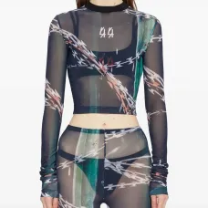 Топ из тюля с длинными рукавами Топ из тюля с длинными рукавами