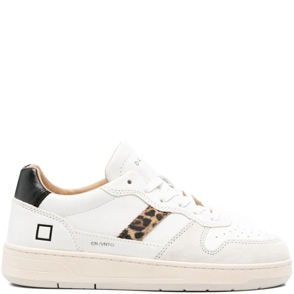 Кроссовки с леопардовыми вставками