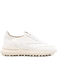 Кожаные низкие кеды на шнуровке