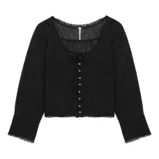 Рубашка с кружевной отделкой