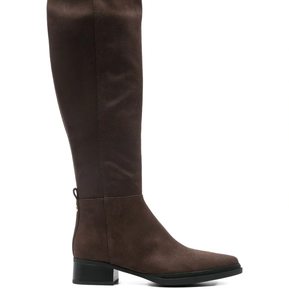 Кожаные сапоги до колена на молнии высотой 380 мм