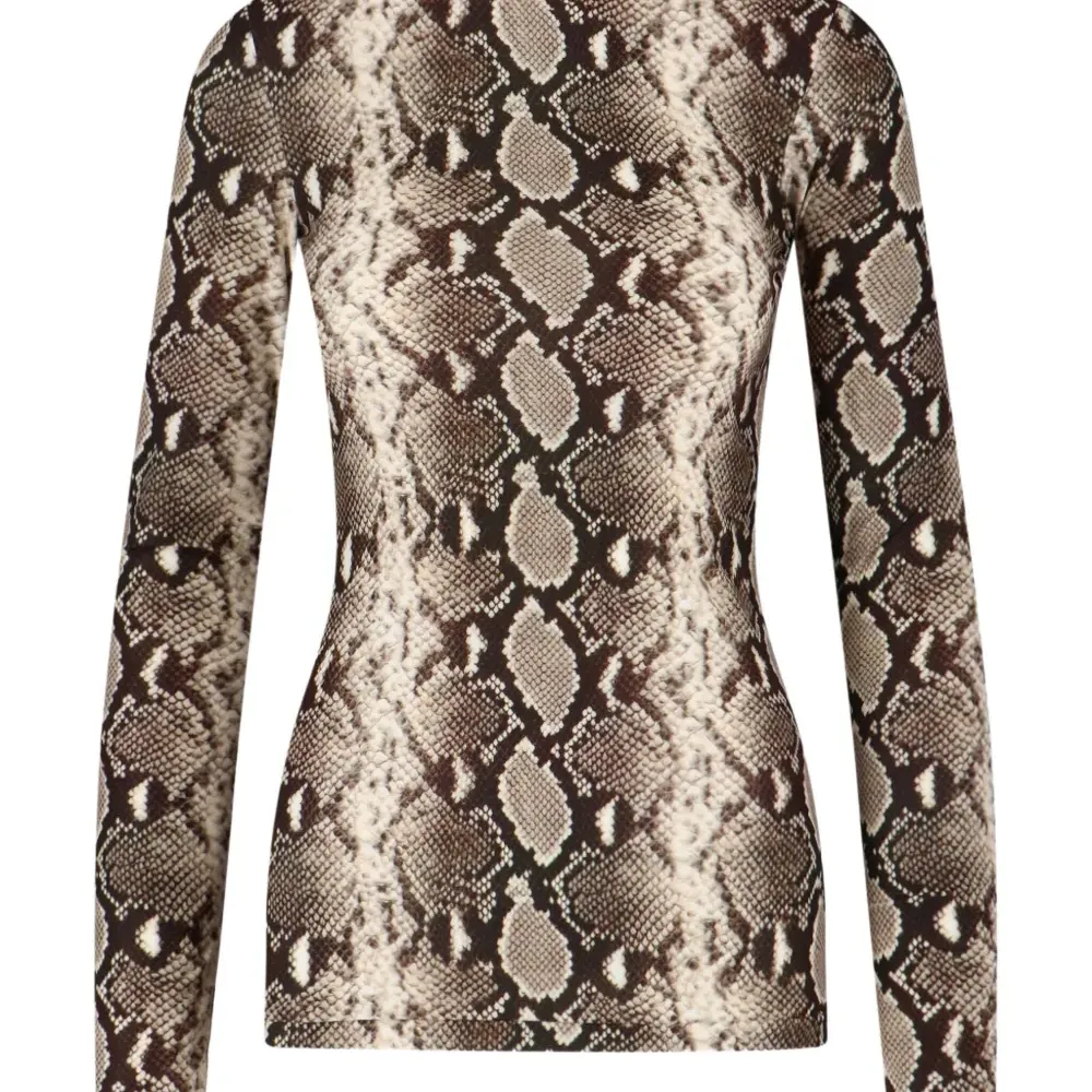 Топ с высоким воротником и принтом под змеиную кожу Топ с высоким воротником и принтом под змеиную кожу