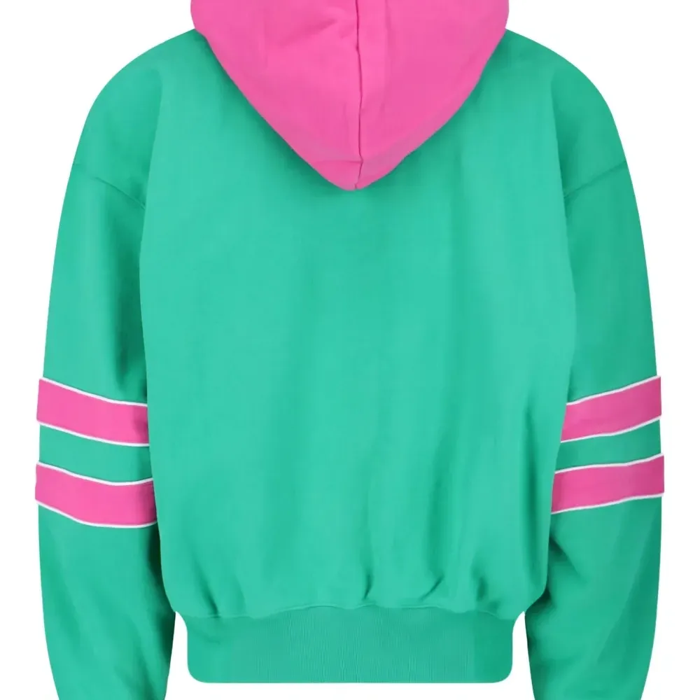 Худи с вышитым логотипом и розовой подкладкой