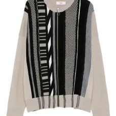 Кардиган на молнии в полоску