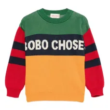 Свитер в полоску с цветовым блоком