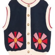 Вязаный жилет с цветочным мотивом Вязаный жилет с цветочным мотивом