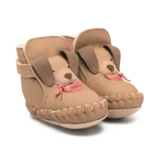 Замшевые ботинки с мордочкой собаки