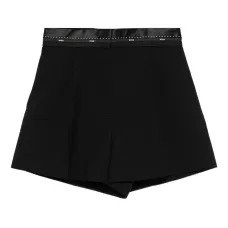 Плиссированные шорты с атласной отделкой