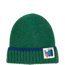 Шапка с манжетой в рубчик и логотипом