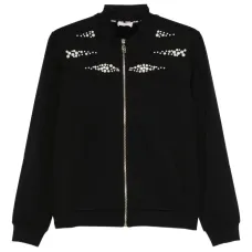 Куртка на молнии с украшением из жемчуга