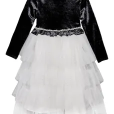 Бархатное платье из тюля с оборками