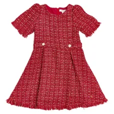 Твидовое платье с бахромой