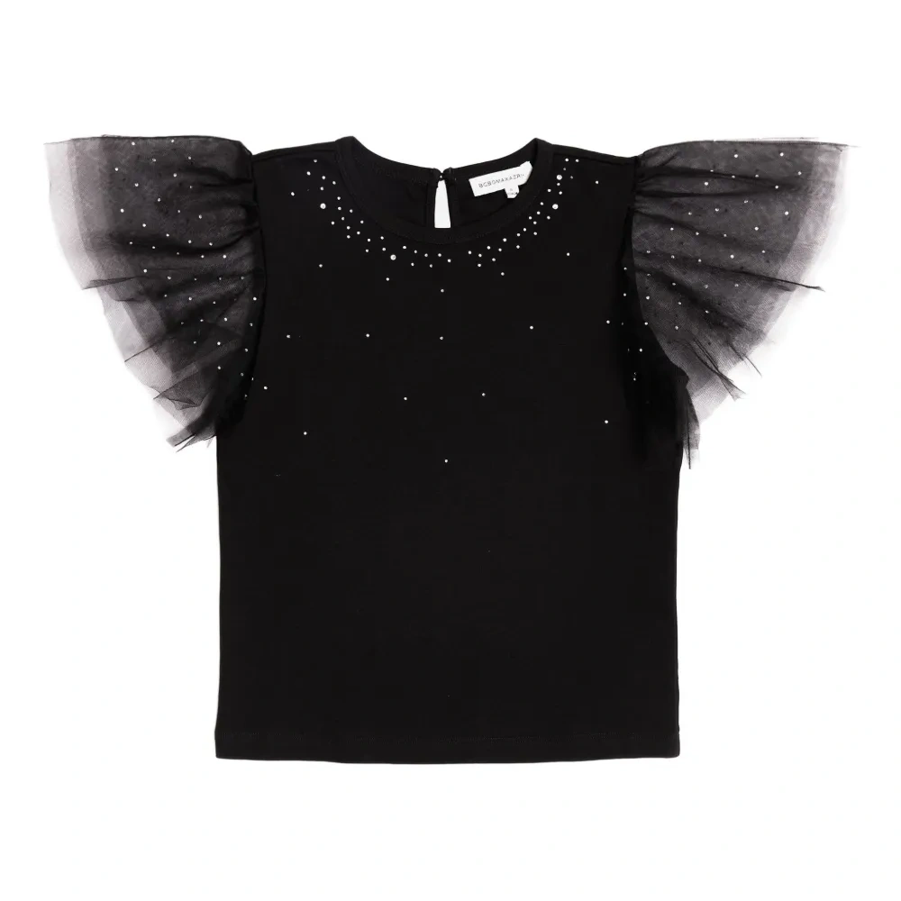 Топ с рукавами из тюля