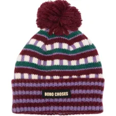 Шапка в полоску с помпоном Шапка в полоску с помпоном