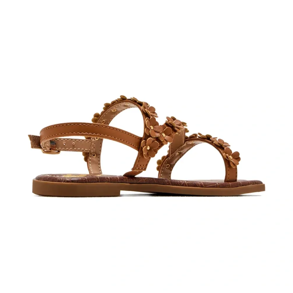 Босоножки с пряжкой, украшенные цветами