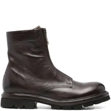 Кожаные ботинки на молнии спереди