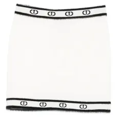 Вязаная юбка с логотипом на поясе