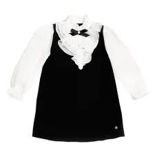 Платье с оборками, украшенное стразами