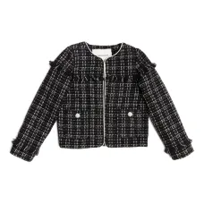 Твидовый жакет с необработанными краями