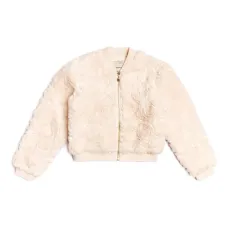 Куртка из искусственного меха с аппликацией в виде роз
