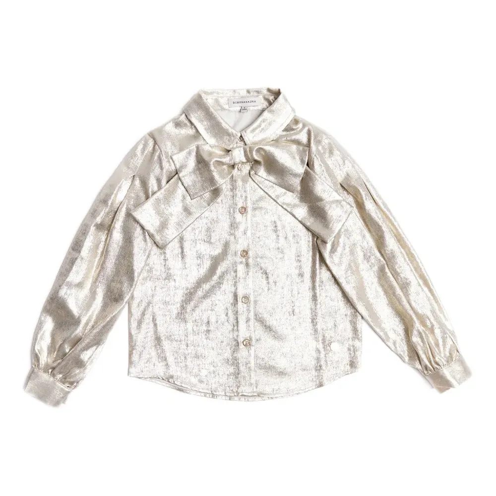 Металлическая рубашка с бантом