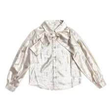 Металлическая рубашка с бантом