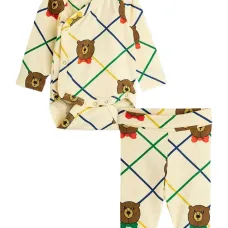 Комплект с брюками с принтом мишек