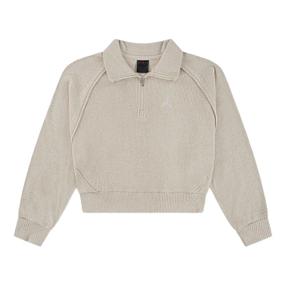 Свитер в рубчик с воротником на молнии