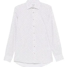 Рубашка с геометрическим принтом и длинными рукавами