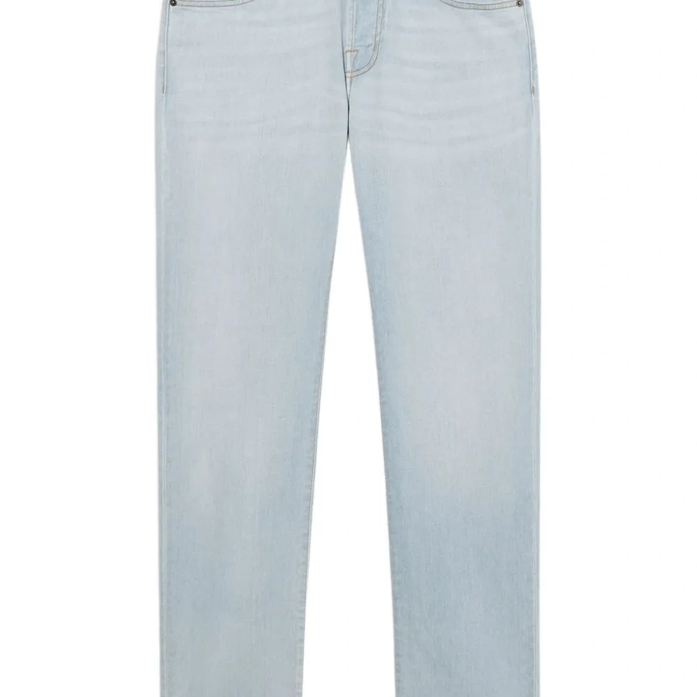 Джинсы из хлопкового микса с пятью карманами