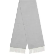 Шерстяной шарф с бахромой и узором «елочка»