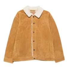 Замшевая куртка с воротником из овчины