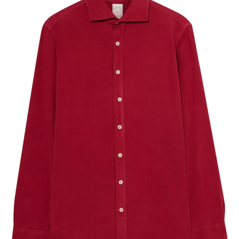 Вельветовая рубашка с отложным воротником