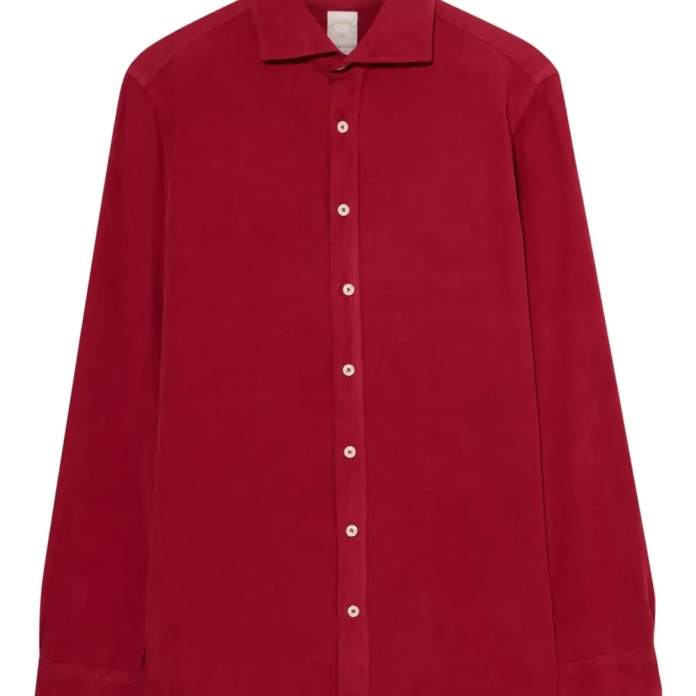 Вельветовая рубашка с отложным воротником