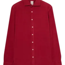 Вельветовая рубашка с отложным воротником